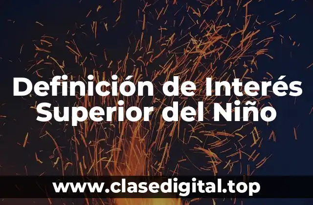 Definición de Interés Superior del Niño