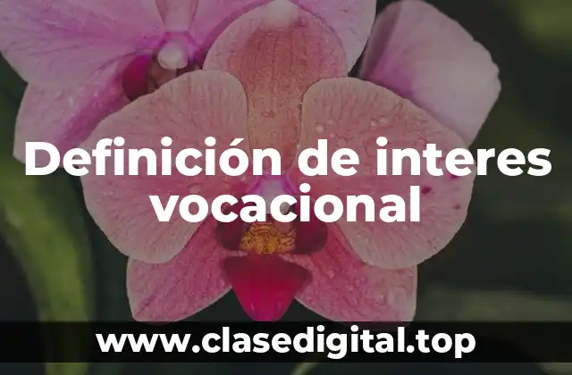 Definición de interes vocacional