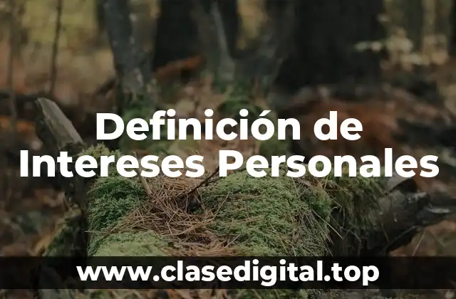 Definición de Intereses Personales
