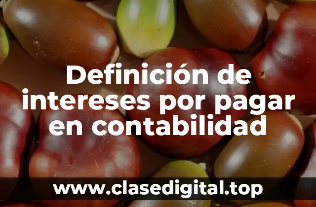 Definición de intereses por pagar en contabilidad
