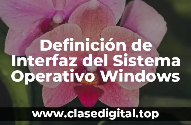 Definición de Interfaz del Sistema Operativo Windows