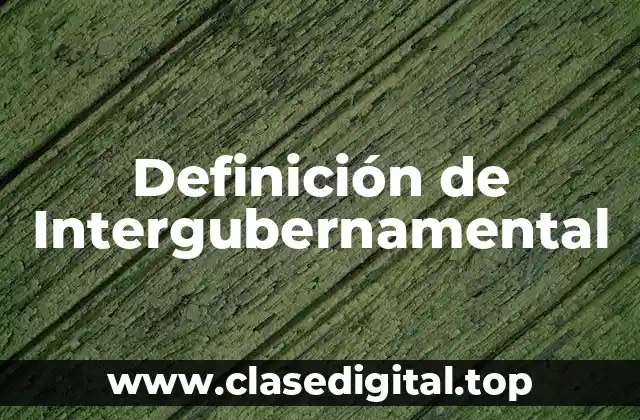 Definición de Intergubernamental