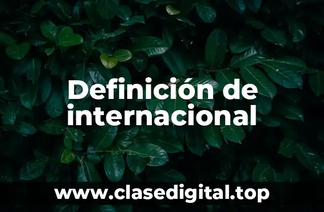 Definición de internacional
