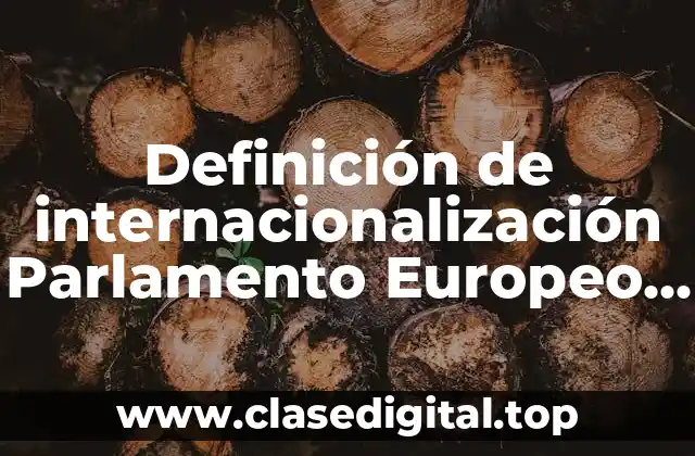 Definición de internacionalización Parlamento Europeo Hans de Wit