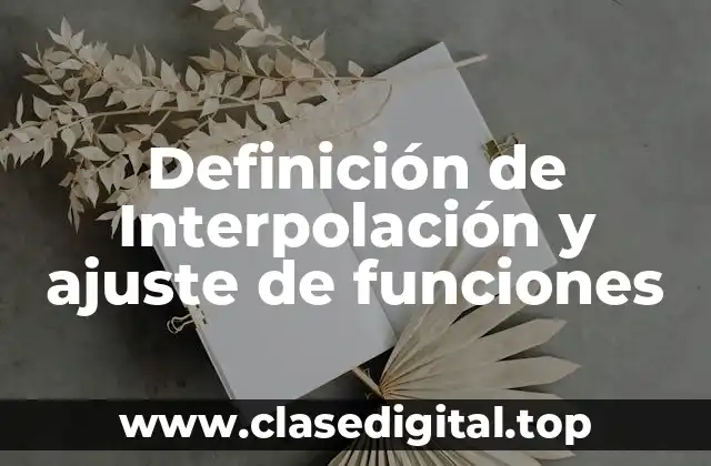 Definición de Interpolación y ajuste de funciones
