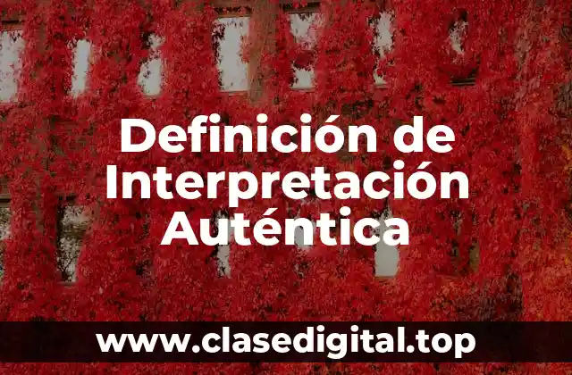 Ejemplos de Interpretación Auténtica
