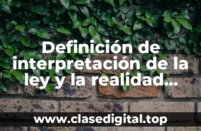 Definición de interpretación de la ley y la realidad social