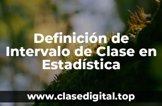 Definición de Intervalo de Clase en Estadística