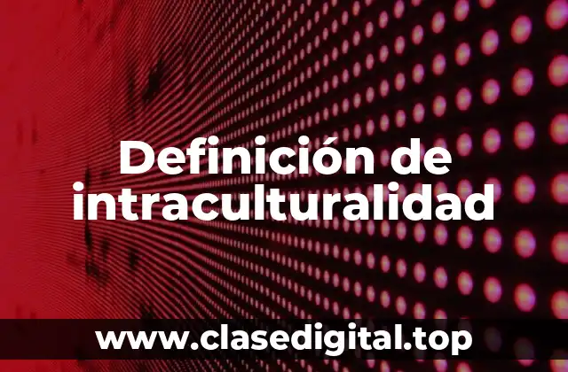 Definición de intraculturalidad