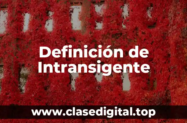 Definición de Intransigente