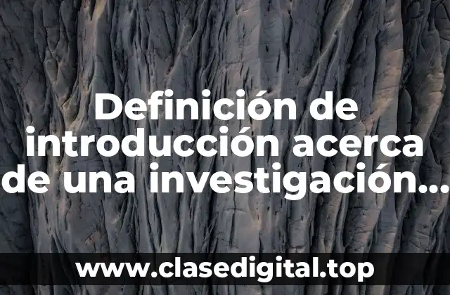 Ejemplos de introducción acerca de una investigación de teoría