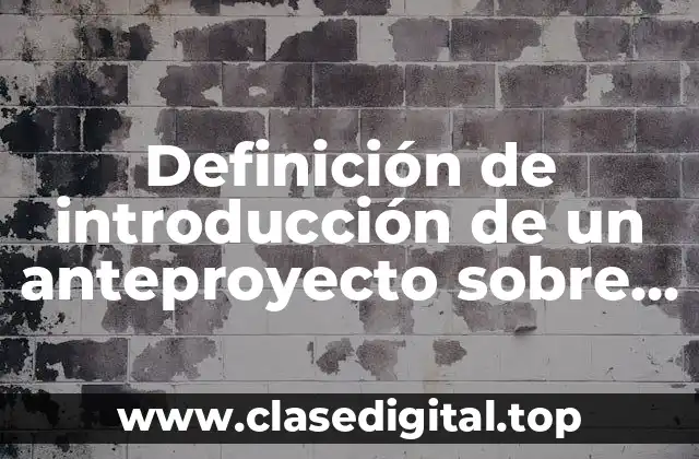 Definición de introducción de un anteproyecto sobre el deporte