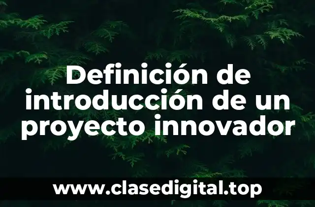 Definición de introducción de un proyecto innovador