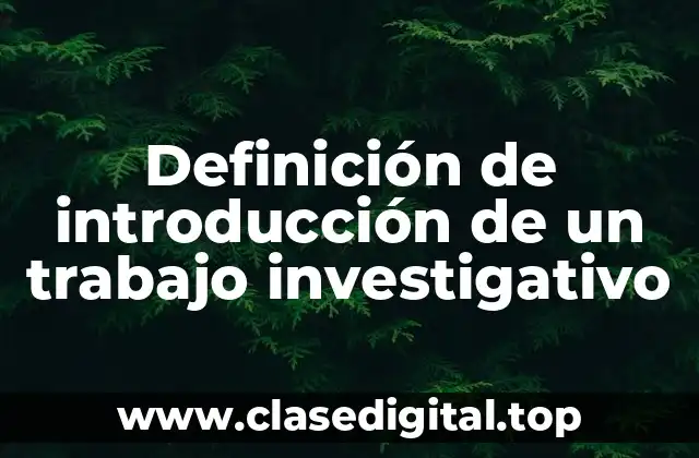 Ejemplos de introducción de un trabajo investigativo