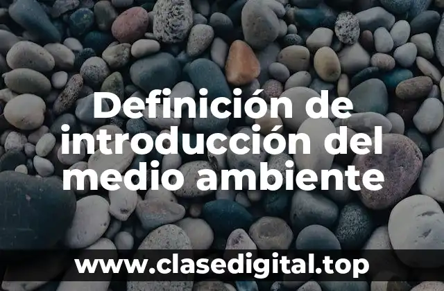 Definición de introducción del medio ambiente