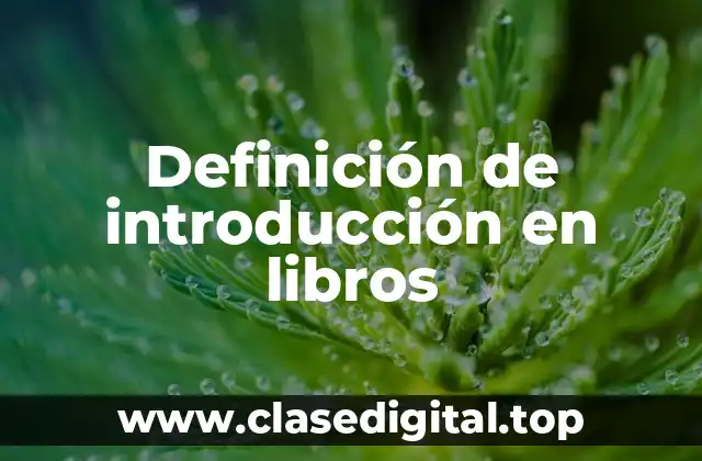 Definición de introducción en libros