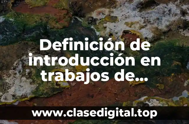 Definición de introducción en trabajos de investigación
