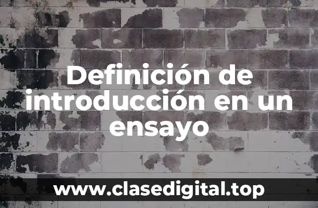 Definición técnica de introducción en un ensayo