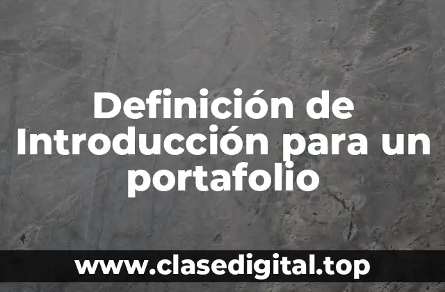 Definición de Introducción para un portafolio