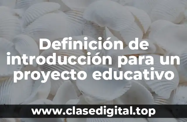 Definición de introducción para un proyecto educativo