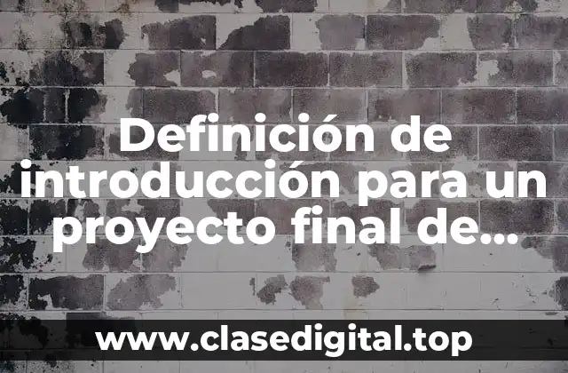 Definición de introducción para un proyecto final de habilidades directivas