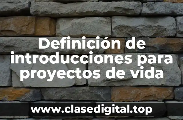 Ejemplos de introducciones para proyectos de vida