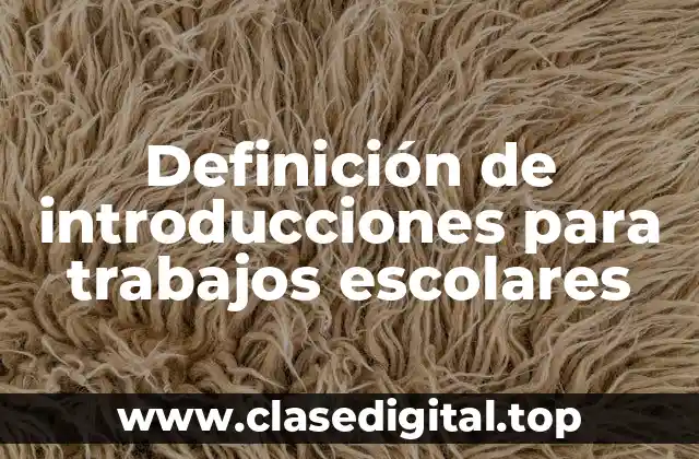 Ejemplos de introducciones para trabajos escolares