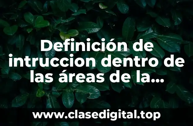 Definición de intruccion dentro de las áreas de la empresa