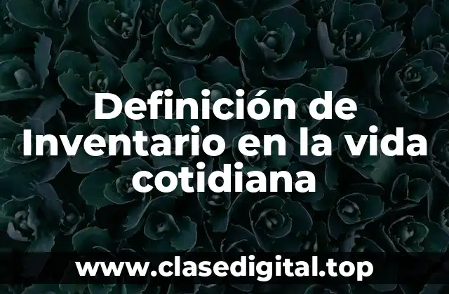 Ejemplos de Inventario en la vida cotidiana