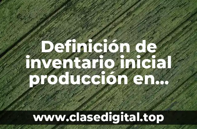 Definición de inventario inicial producción en proceso