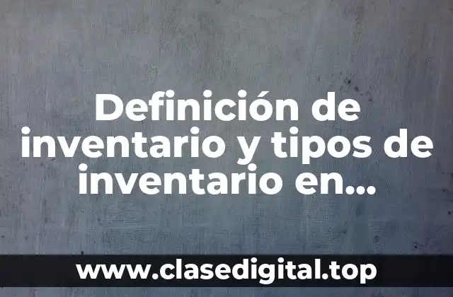 Definición técnica de inventario