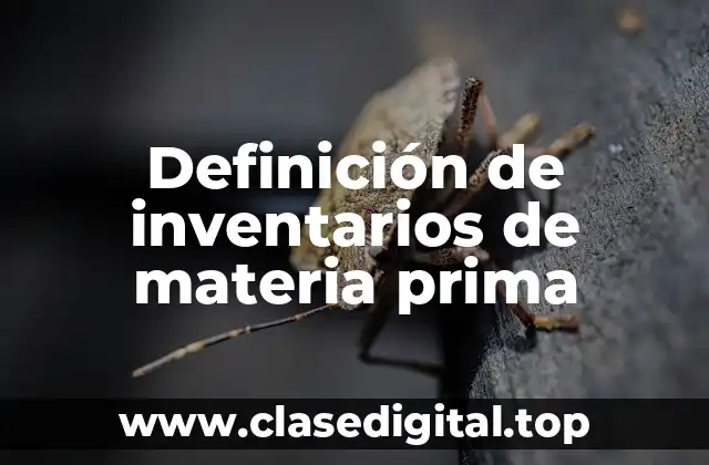 Definición de inventarios de materia prima