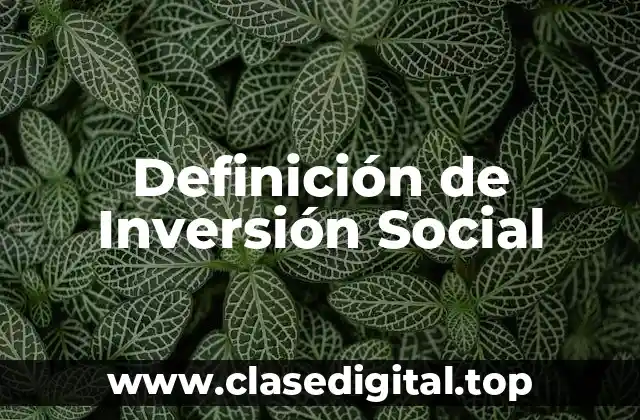 Definición de Inversión Social