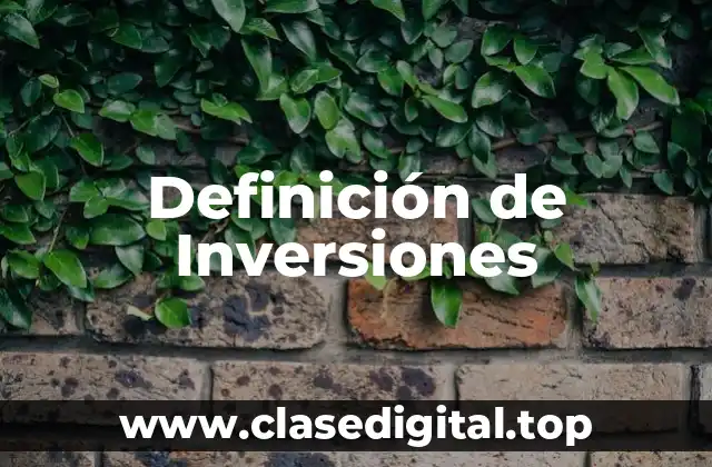 Definición de Inversiones