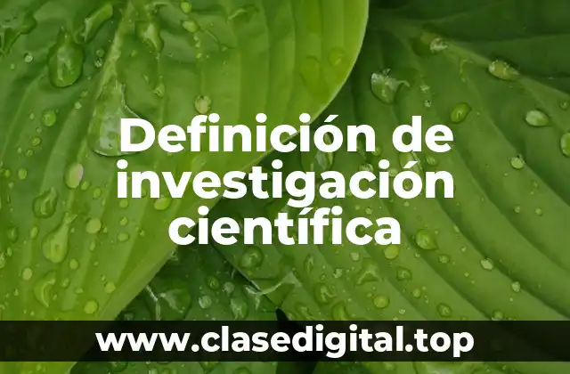Definición técnica de investigación científica
