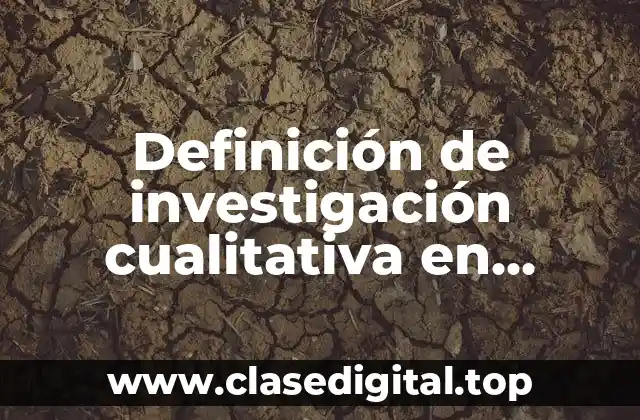 Definición de investigación cualitativa en administración
