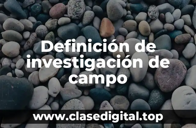 Definición técnica de investigación de campo
