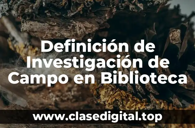Definición de Investigación de Campo en Biblioteca