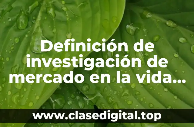 Definición de investigación de mercado en la vida cotidiana