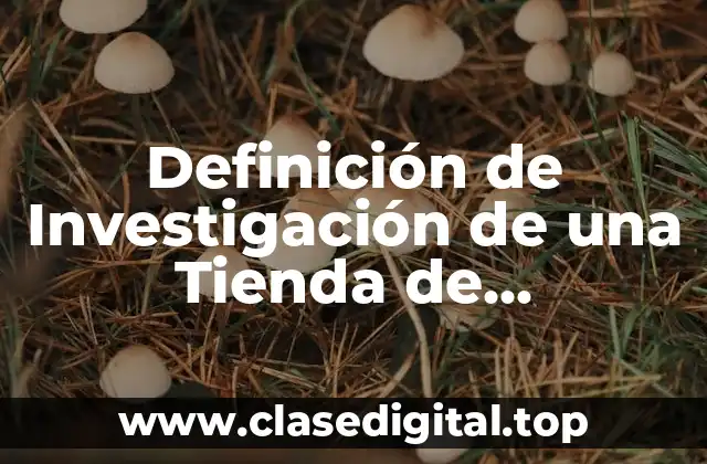 Definición Técnica de Investigación de una Tienda de Conveniencia