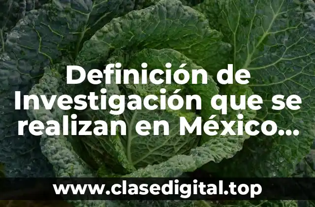 Definición de Investigación que se realizan en México por CONACYT