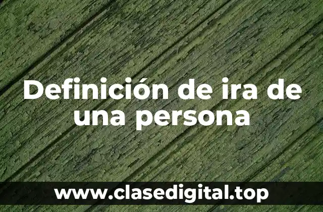 Definición de ira de una persona