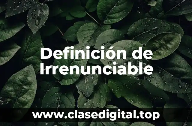 Definición técnica de Irrenunciable