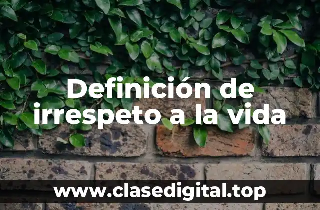Definición de irrespeto a la vida