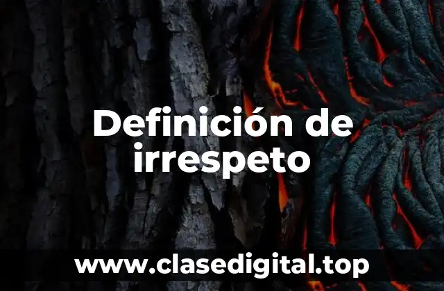 Definición de irrespeto