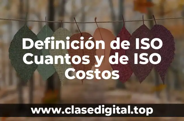 Definición de ISO Cuantos y de ISO Costos