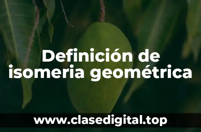 Definición de isomeria geométrica
