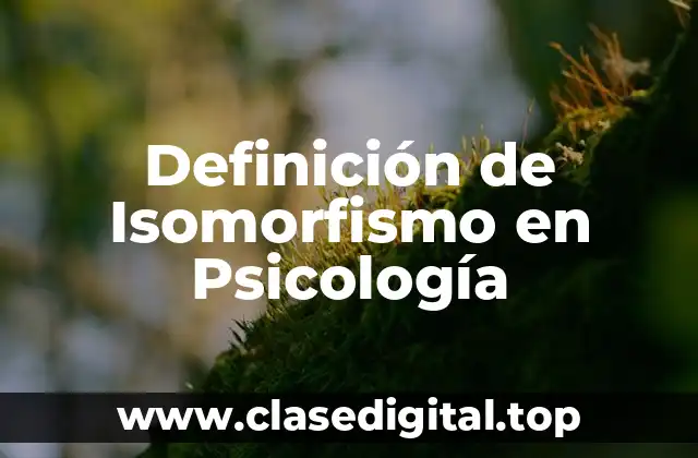 Definición de Isomorfismo en Psicología