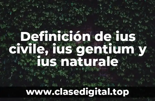 Definición de ius civile, ius gentium y ius naturale