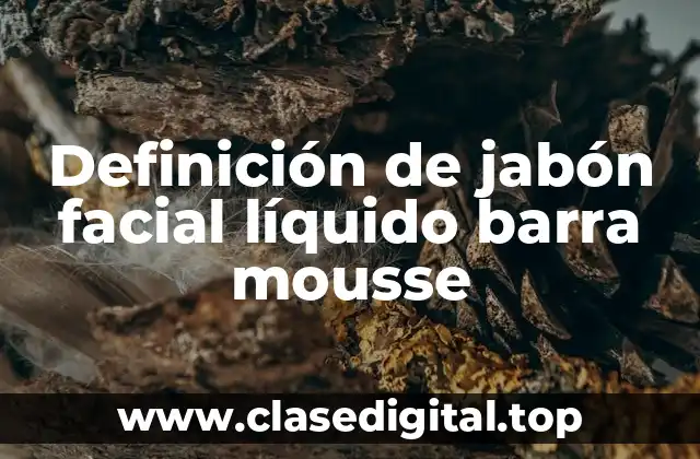 Definición de jabón facial líquido barra mousse